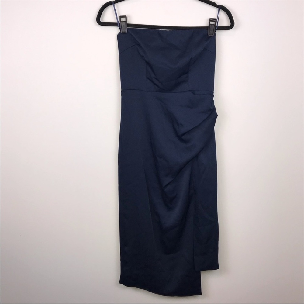 Cushnie for Target Navy Blue Strapless Slit Dress